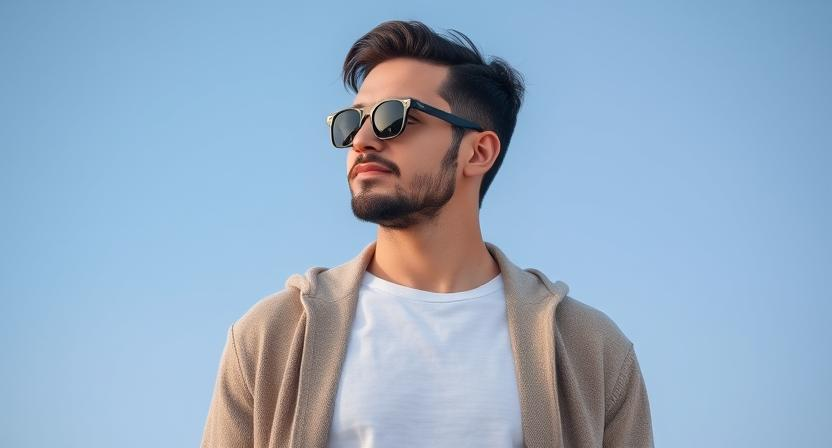 a man wearing shades a lightweight cardigan or jacket over your daytime outfit